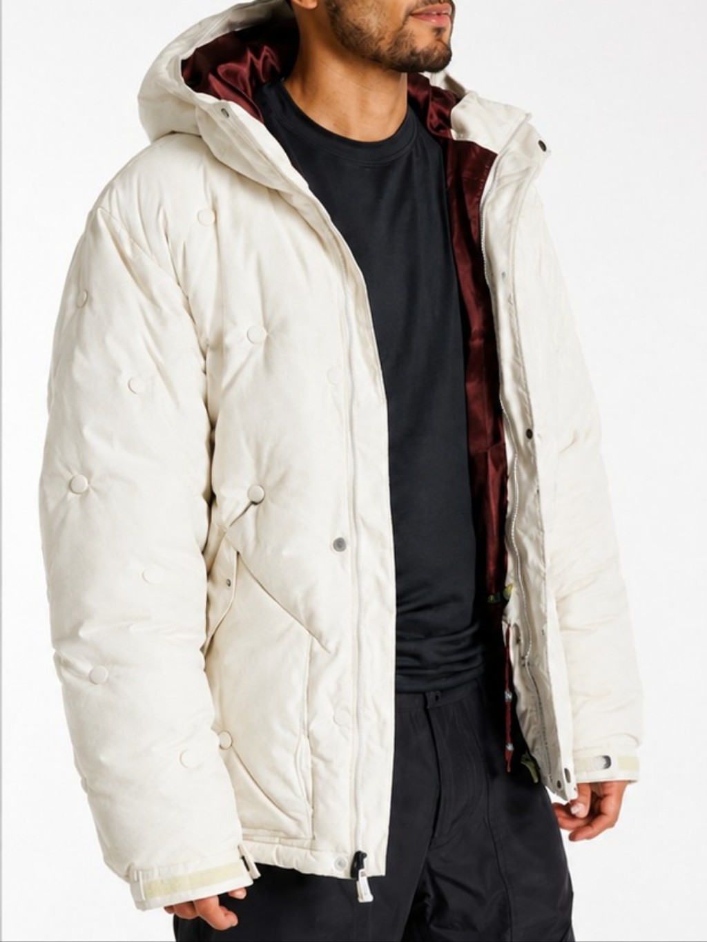 Burton X Ronin La Costra Nostra Button Down Goose Down Couch Jacket In Ivory